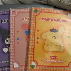 Pompompurin, my Melody and Kuromi Memo Book Set